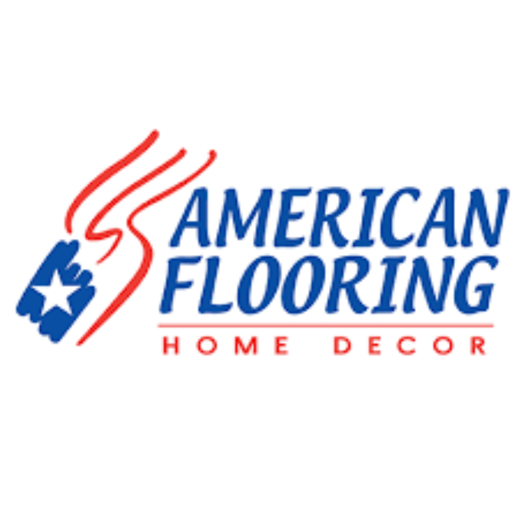 Red white and blue American Flooring Home Decor Logo