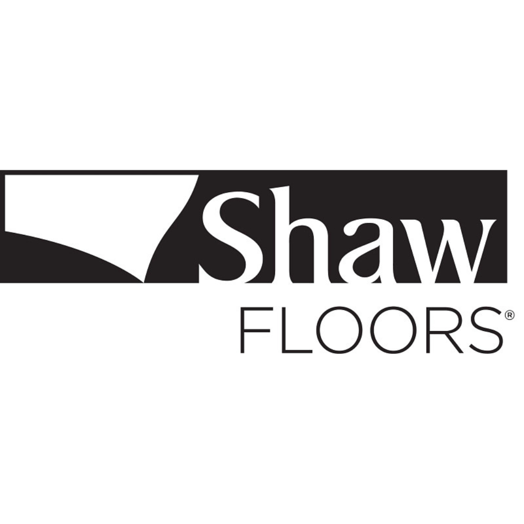 Black and white rectangular Shaw Floors Logo