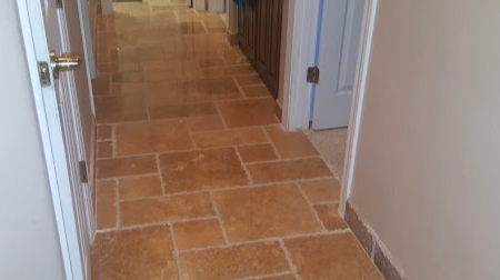 Southwester paver style natural stone hallway walkway